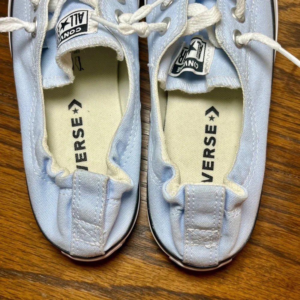 Converse Shoreline Slip On Women 9 Light Blue Canvas Sneaker Chuck Taylor Skater